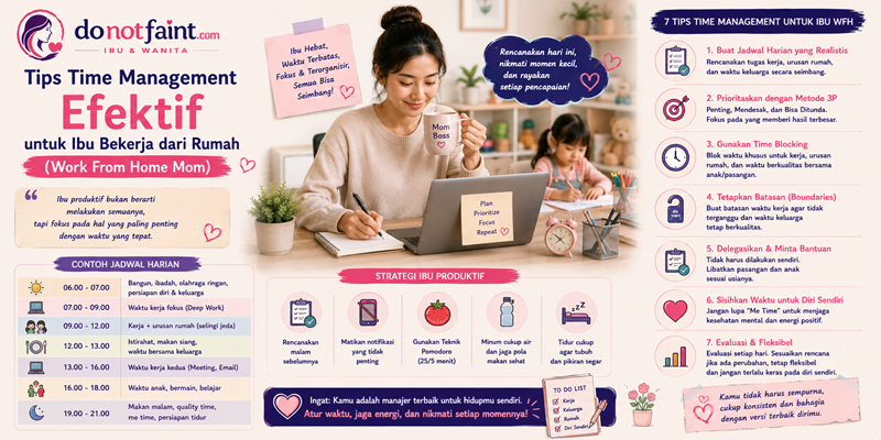 Tips Time Management Efektif untuk Ibu Bekerja dari Rumah (Work From Home Mom)